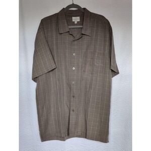 Mens Trader Bay Short Sleeve Plaid‎ Button Down Shirt Size 2XL